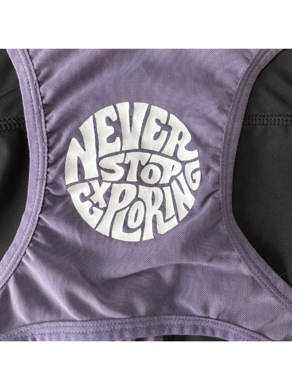 THE NORTH FACE Trailwear QTM Bra Tank Top Womens S Mesh Black Lunar Slate Purple - Picture 4 of 10